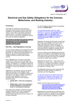 Electrical and Gas Safety Obligations for the Caravan,