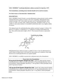 SOLU-MEDROL (methylprednisolone sodium succinate for injection, USP