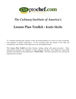 Lesson Plan Toolkit -  The Culinary Institute of America’s Knife Skills