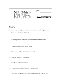 KNIVES JUST THE FACTS Worksheet