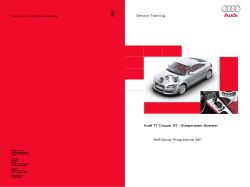 381 Audi TT Coupé ´07 - Suspension System Service Training Self-Study Programme 381