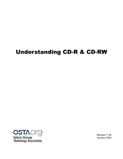Understanding CD-R &amp; CD-RW Revision 1.00 January 2003
