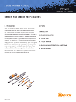 [ Care and Use ManUal ] XterrA And XterrA PreP coLuMns contents