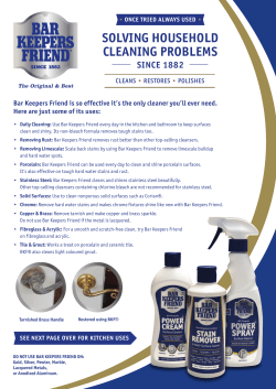 SOLVING HOUSEHOLD CLEANING PROBLEMS SINCE 1882 •