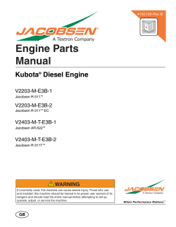 Engine Parts Manual Kubota Diesel Engine