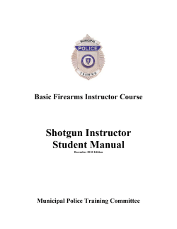 Shotgun Instructor Student Manual Basic Firearms Instructor Course