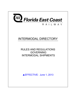 INTERMODAL DIRECTORY RULES AND REGULATIONS GOVERNING INTERMODAL SHIPMENTS