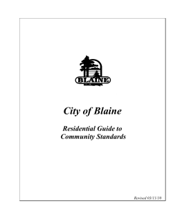City of Blaine  Residential Guide to Community Standards