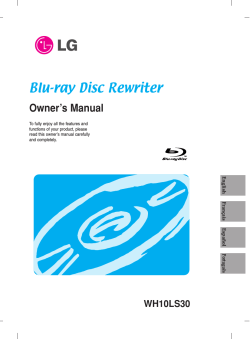 Blu-ray Disc Rewriter Owner’s Manual