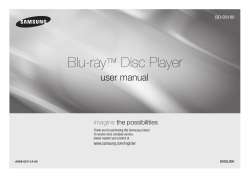 Blu-ray Disc Player ™ user manual