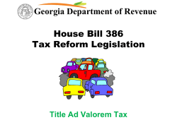 Georgia Department of Revenue House Bill 386 Tax Reform Legislation