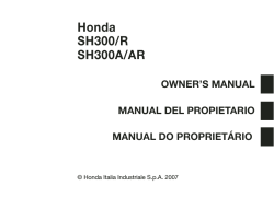 Honda SH300/R SH300A/AR OWNER’S MANUAL