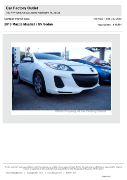Car Factory Outlet 2013 Mazda Mazda3 i SV Sedan Contact: