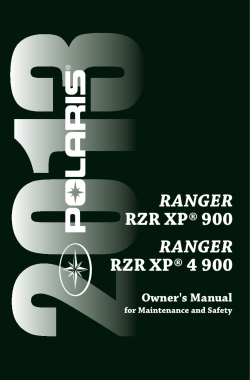 RANGER ® RZR XP Owner's Manual