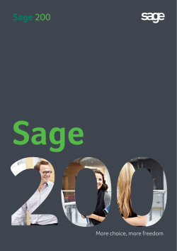 Sage  200 More choice, more freedom