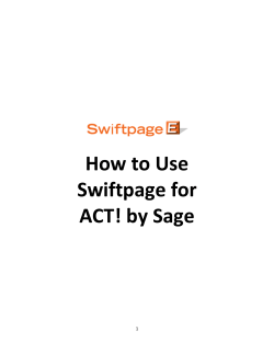 How to Use Swiftpage for ACT! by Sage