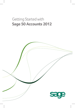 Getting Started with Sage 50 Accounts 2012