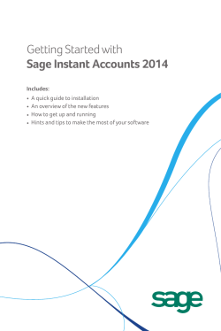 Getting Started with Sage Instant Accounts 2014