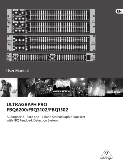 ULTRAGRAPH PRO FBQ6200/FBQ3102/FBQ1502 User Manual Audiophile 31-Band and 15-Band Stereo Graphic Equalizer