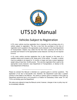 UT510 Manual Vehicles Subject to Registration