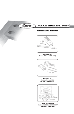 POCKET HOLE SYSTEMS Instruction Manual