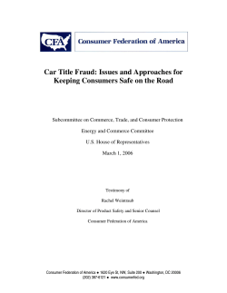 Car Title Fraud: Issues and Approaches for