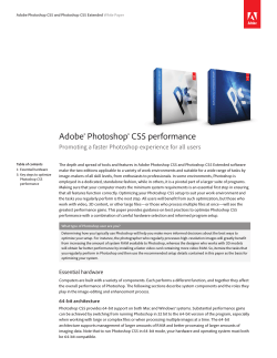 Adobe® Photoshop® CS5 performance
