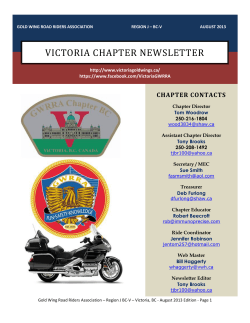 VICTORIA CHAPTER NEWSLETTER CHAPTER CONTACTS