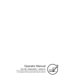 Operator Manual SG13B / 966042601 / 2009-03