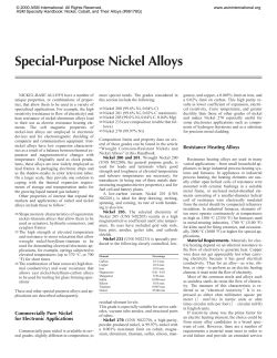 Special-Purpose Nickel Alloys