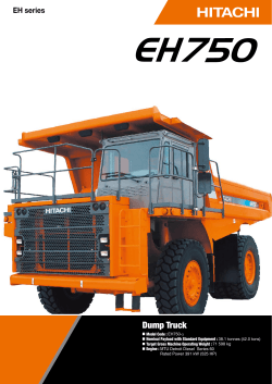 Dump Truck EH series Model Code : Nominal Payload with Standard Equipment :