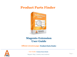 Product Parts Finder Magento Extension User Guide