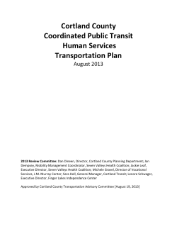 Cortland County Coordinated Public Transit Human Services Transportation Plan