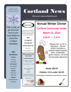 Cortland News Annual Winter Dinner Cortland Community Center March 21, 2010