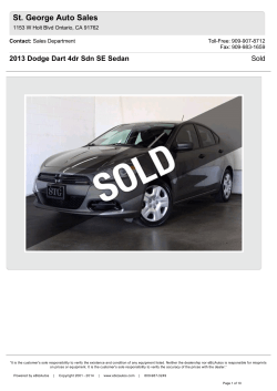 St. George Auto Sales 2013 Dodge Dart 4dr Sdn SE Sedan Sold Contact: