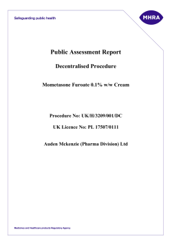 Public Assessment Report Decentralised Procedure Mometasone Furoate 0.1% w/w Cream