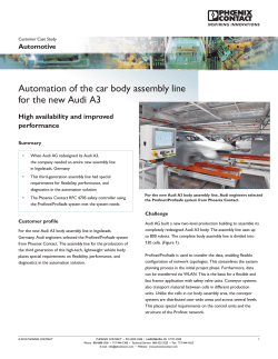 Automation of the car body assembly line Automotive High availability and improved