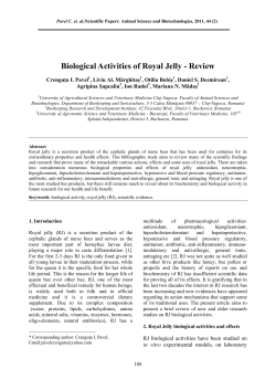 Biological Activities of Royal Jelly - Review