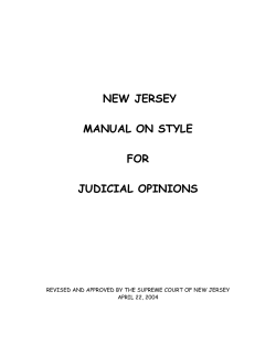 NEW JERSEY  MANUAL ON STYLE FOR
