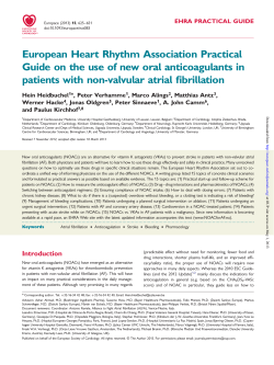 European Heart Rhythm Association Practical patients with non-valvular atrial fibrillation