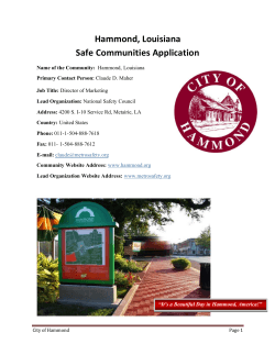 Hammond, Louisiana Safe Communities Application