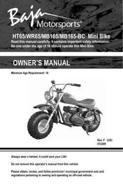 HT65/WR65/MB165/MB165-BC  Mini Bike
