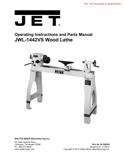JWL-1442VS Wood Lathe Operating Instructions and Parts Manual