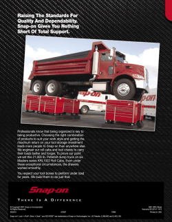 Raising The Standards For Quality And Dependability. Snap-on Gives You Nothing