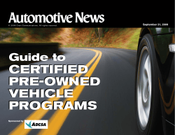 CERTIFIED PRE-OWNED VEHICLE PROGRAMS