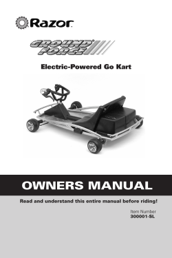 OWNERS MANUAL Electric-Powered Go Kart Item Number