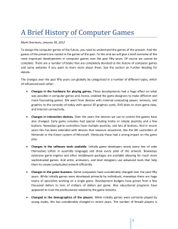 A Brief History of Computer Games
