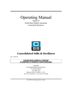 Operating Manual  &#34;Mark II&#34; Solid-State Digital Automatic