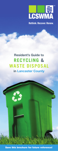 RECYCLING &amp; WASTE DISPOSAL Resident’s Guide to