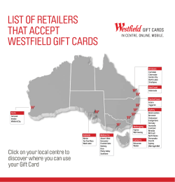 LIST OF RETAILERS THAT ACCEPT WESTFIELD GIFT CARDS Brisbane